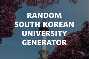 Random South Korean University Generator image